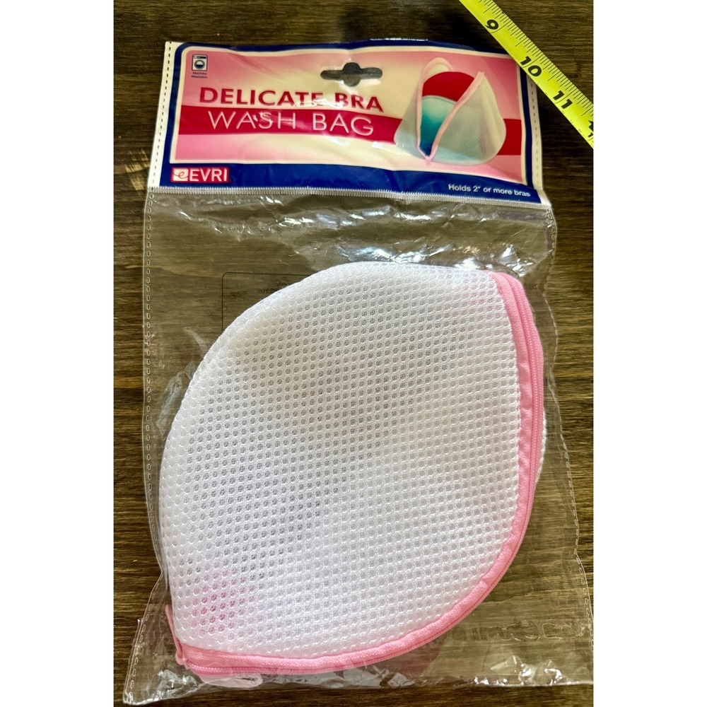Evri Delicate Bra Wash Bag White Pink New Mesh Lingerie Laundry Protector Bag
